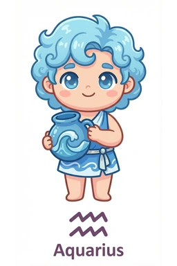 Zodiac illustration for Aquarius