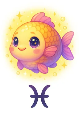 Zodiac illustration for Pisces